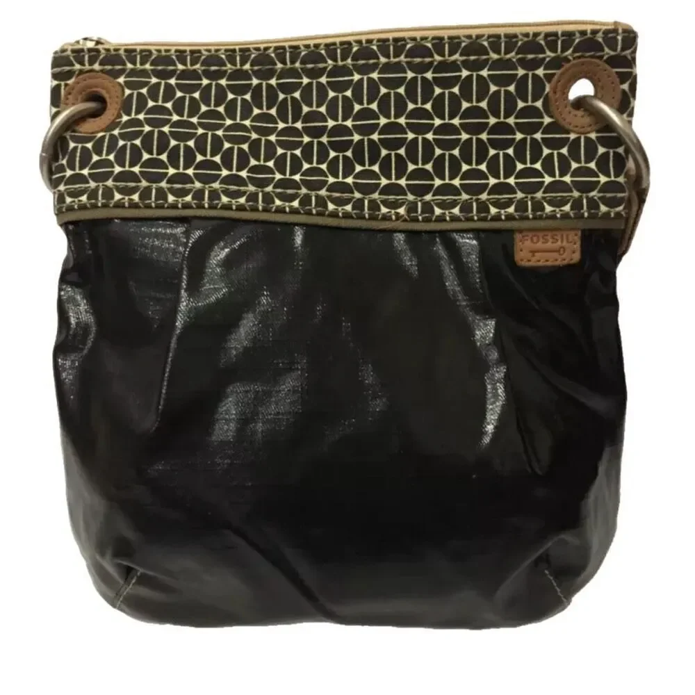 Fossil Key-Per medium black crossbody bag. - Picture 2 of 7